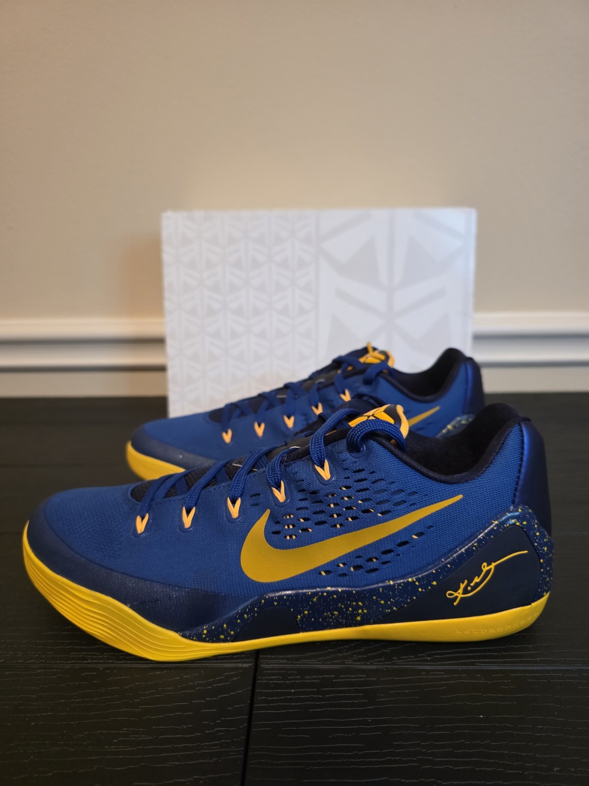 Nike Kobe 9 EM Gym Blue/University Gold/Obsidian Low Basketball Shoes 646701-474 - Image 6