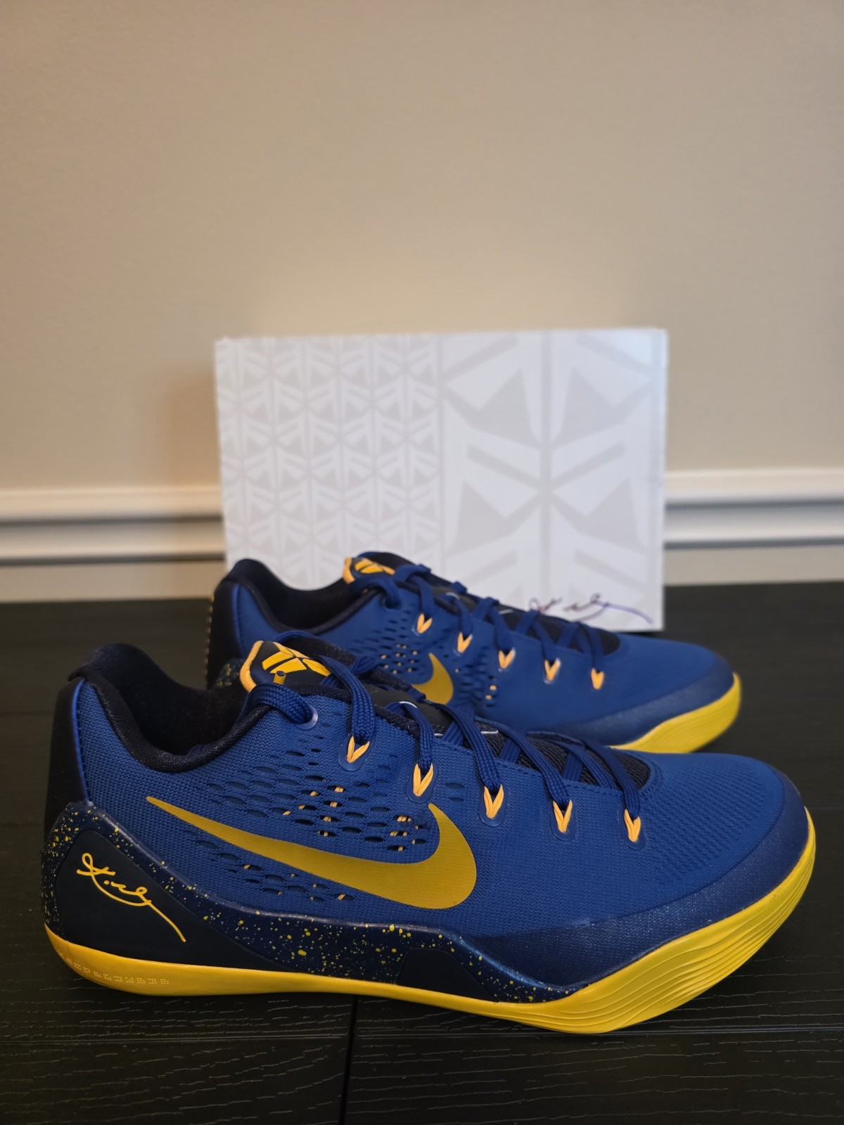 Nike Kobe 9 EM Gym Blue/University Gold/Obsidian Low Basketball Shoes 646701-474 - Image 7