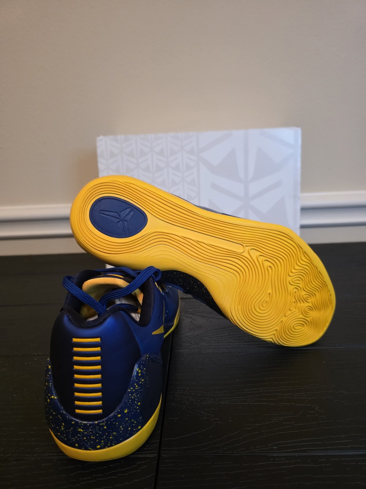 Nike Kobe 9 EM Gym Blue/University Gold/Obsidian Low Basketball Shoes 646701-474 - Image 9