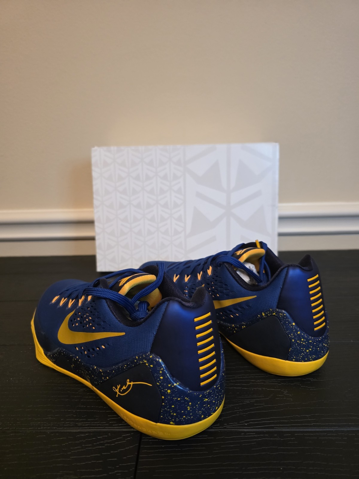 Nike Kobe 9 EM Gym Blue/University Gold/Obsidian Low Basketball Shoes 646701-474 - Image 11