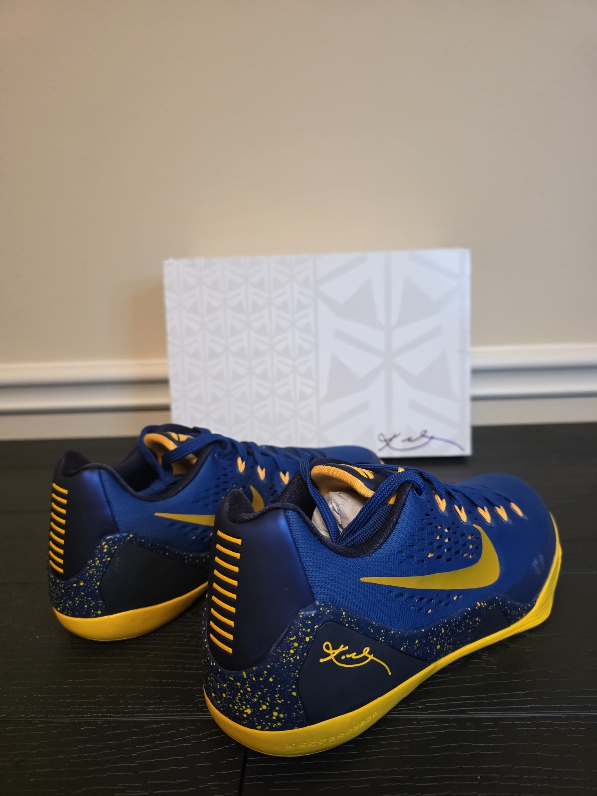 Nike Kobe 9 EM Gym Blue/University Gold/Obsidian Low Basketball Shoes 646701-474 - Image 12