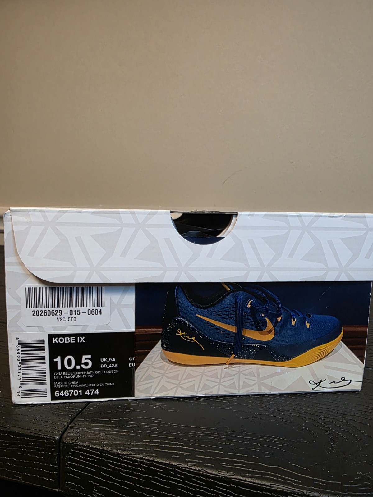 Nike Kobe 9 EM Gym Blue/University Gold/Obsidian Low Basketball Shoes 646701-474 - Image 13