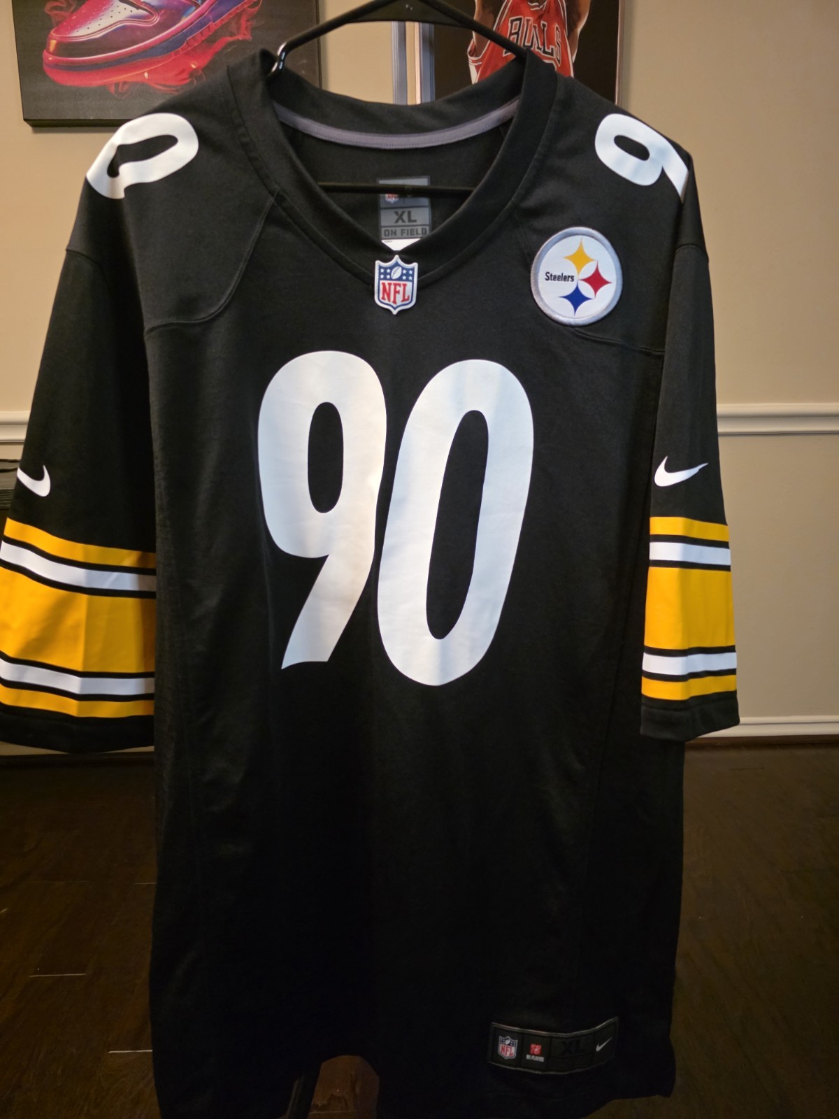 Nike Pittsburgh Steelers T.J. Watt #90 On-Field Jersey Men's XL Black