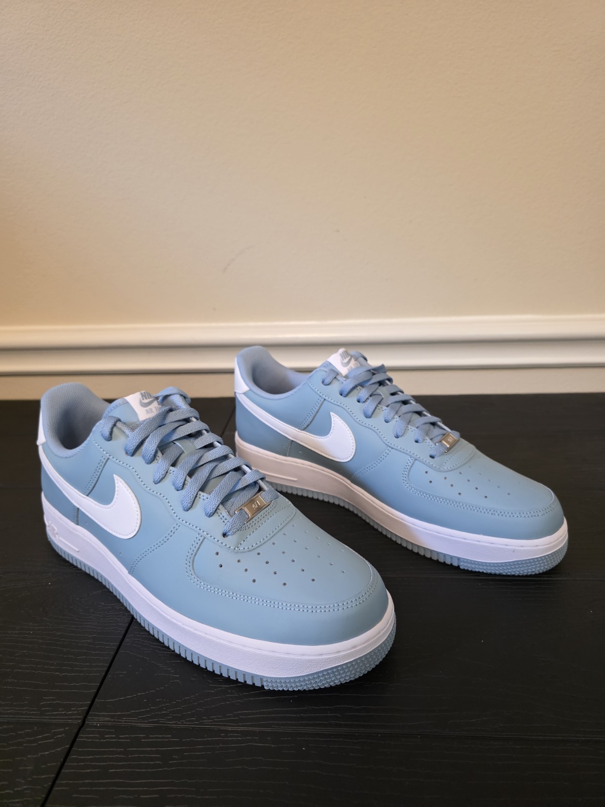 Nike Air Force 1 '07 Low Top Men's Sneakers Old Blue/White Leather FJ4146-403 - Image 3