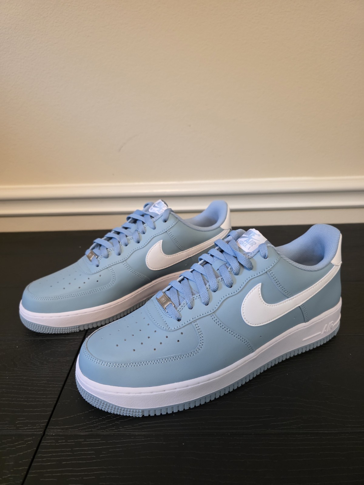 Nike Air Force 1 '07 Low Top Men's Sneakers Old Blue/White Leather FJ4146-403 - Image 4