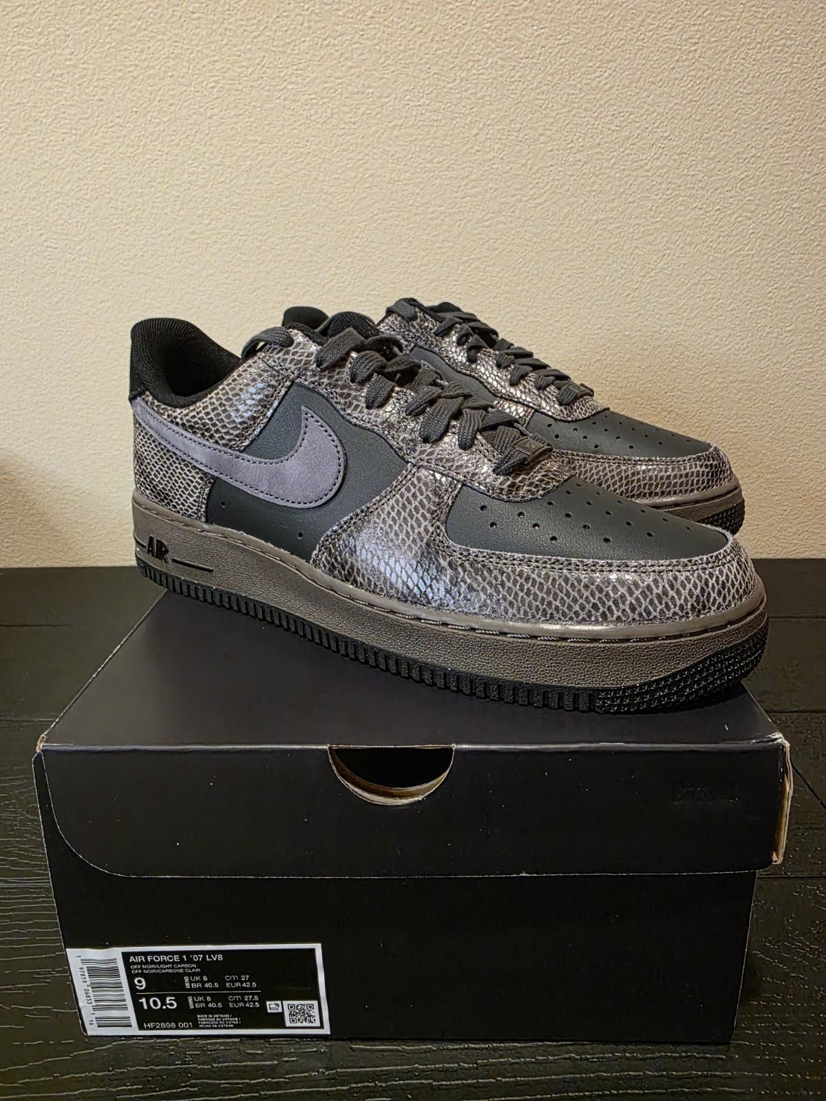 Nike Air Force 1 Low Off Noir Snakeskin HF2898-001 Men's Size 9 New with box 🔥