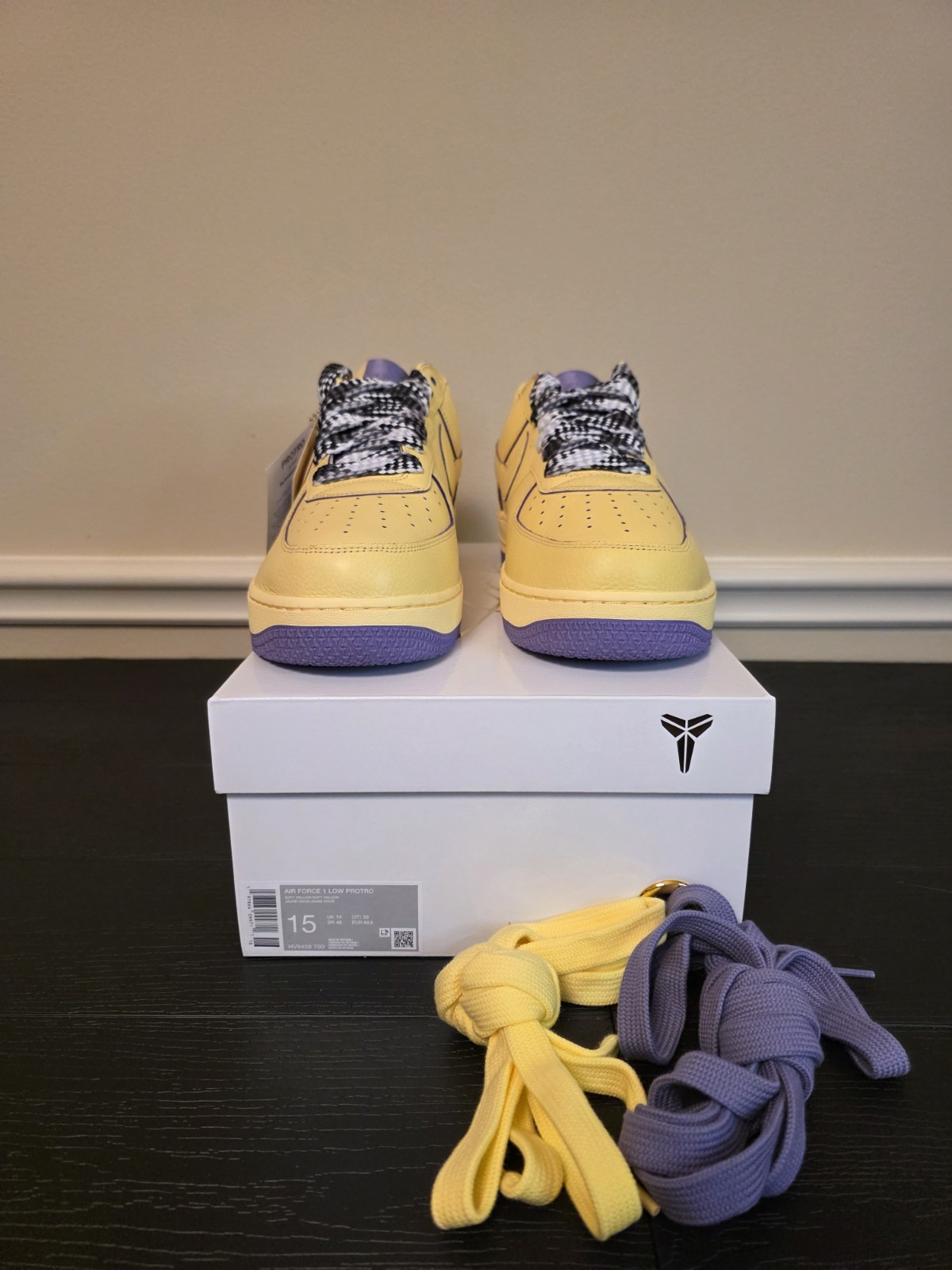Nike Kobe Bryant Air Force 1 Low Protro Mamba Mentality Yellow HV9408-700 - Image 3