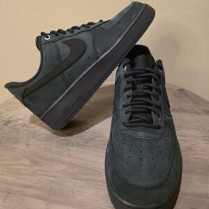 New Size 11.5 Nike Air Force 1 Low Triple Black Nubuck CJ9179-001 Box w/o Lids