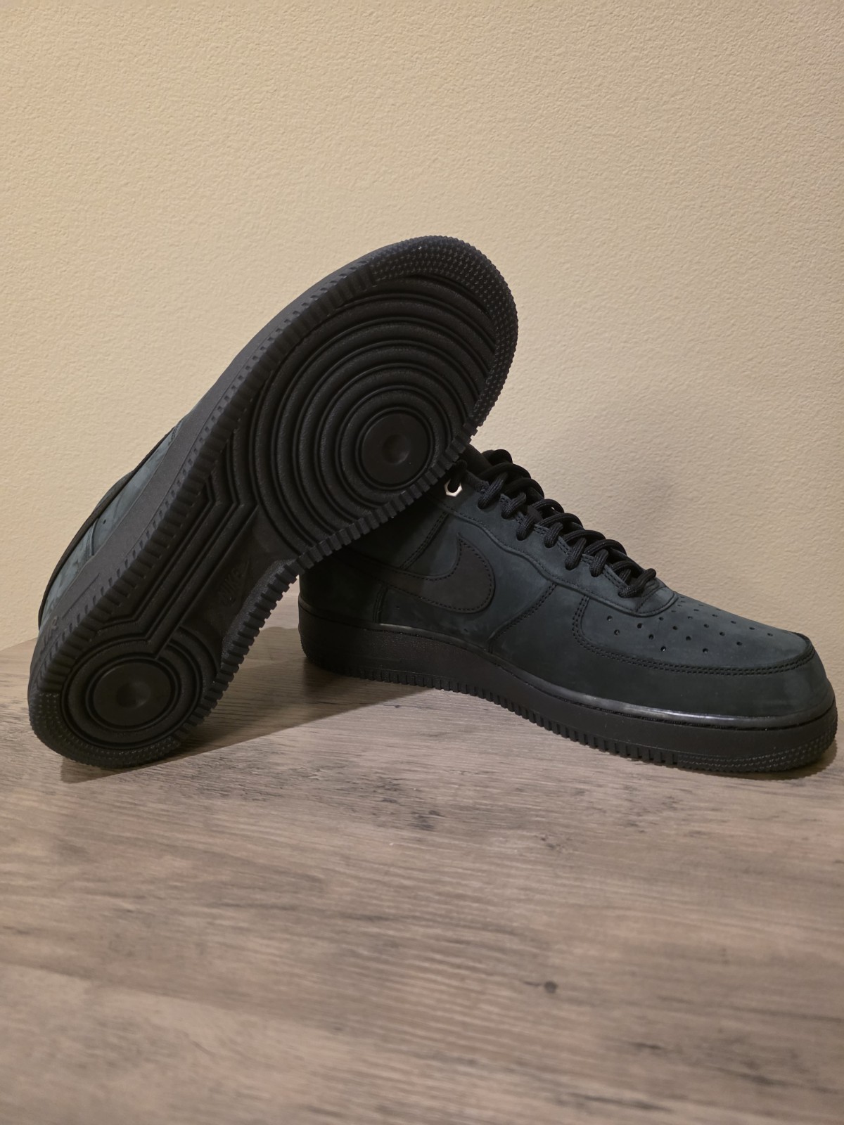 New Size 11.5 Nike Air Force 1 Low Triple Black Nubuck CJ9179-001 Box w/o Lids - Image 6