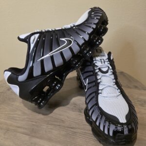 Men's Nike Shox TL Casual Shoes Black/Pure Platinum/White AV3595 017 New Sz 12.5