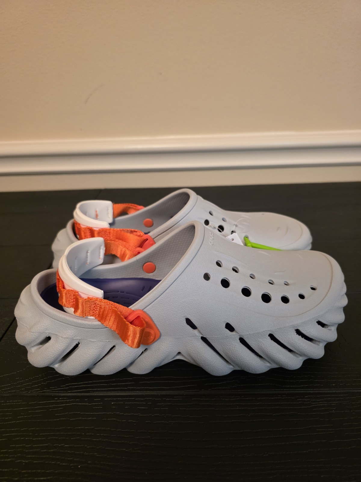 Crocs Echo Clog Men's US 9 Gray/Orange/Blue Slip-On Adjustable 207937-1NM - Image 2