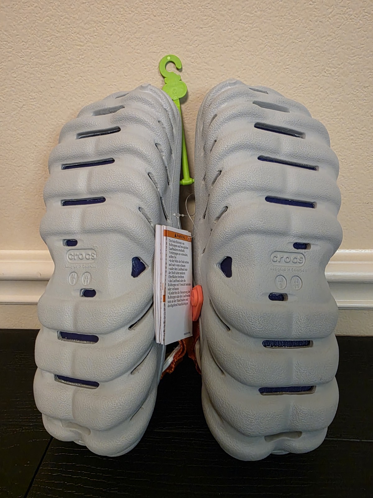 Crocs Echo Clog Men's US 9 Gray/Orange/Blue Slip-On Adjustable 207937-1NM - Image 6