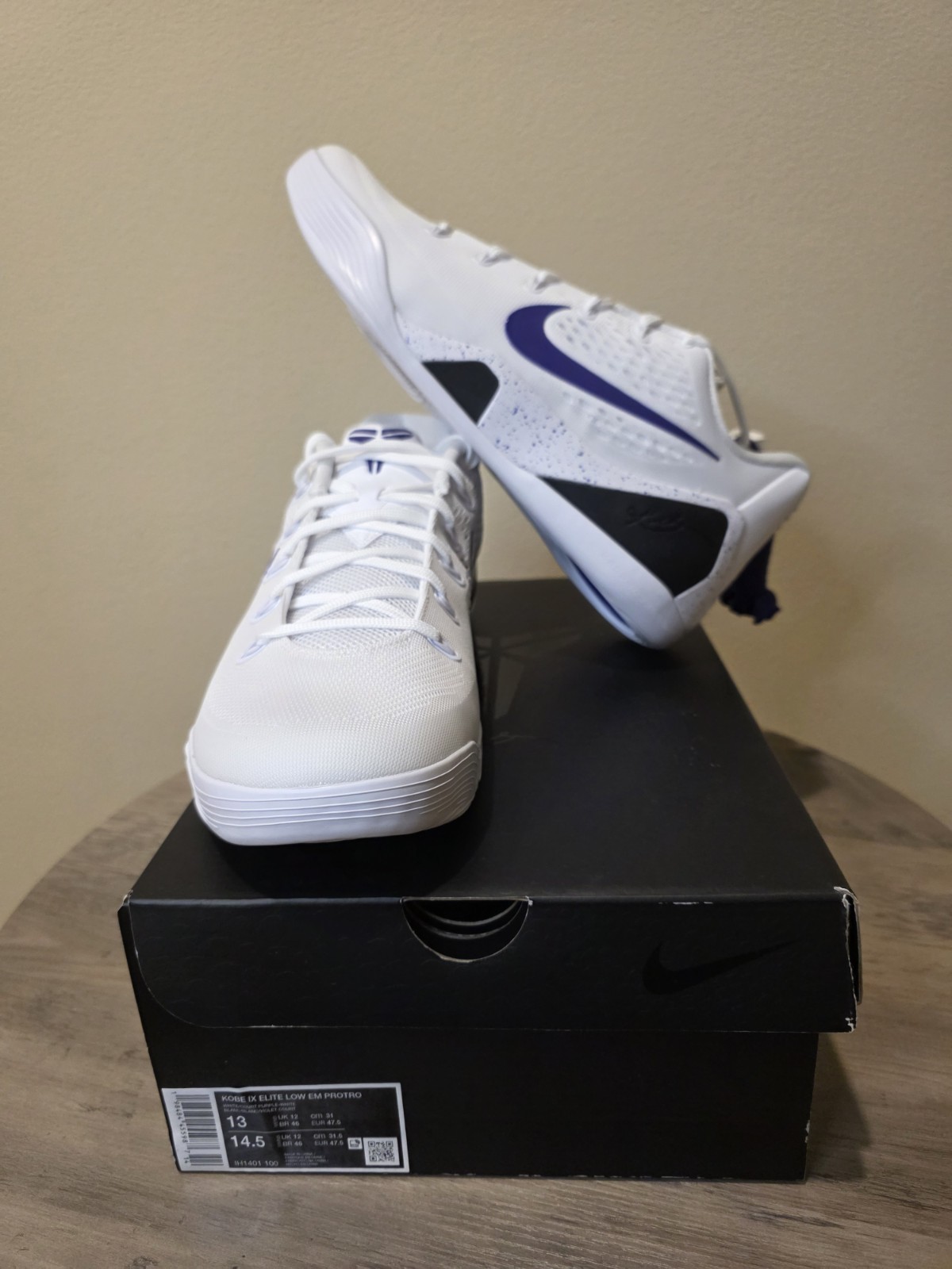 Nike Kobe 9 EM Protro TB Lakers Home IH1401-100 Men's Size 13 Brand New