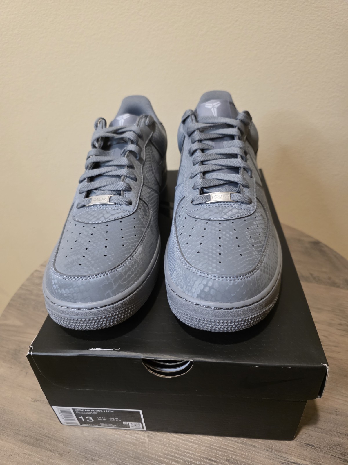 Size 13 - Nike Air Force 1 Low Kobe Bryant Forever Cool Grey IB0018-004 NEW 🔥🔥 - Image 2