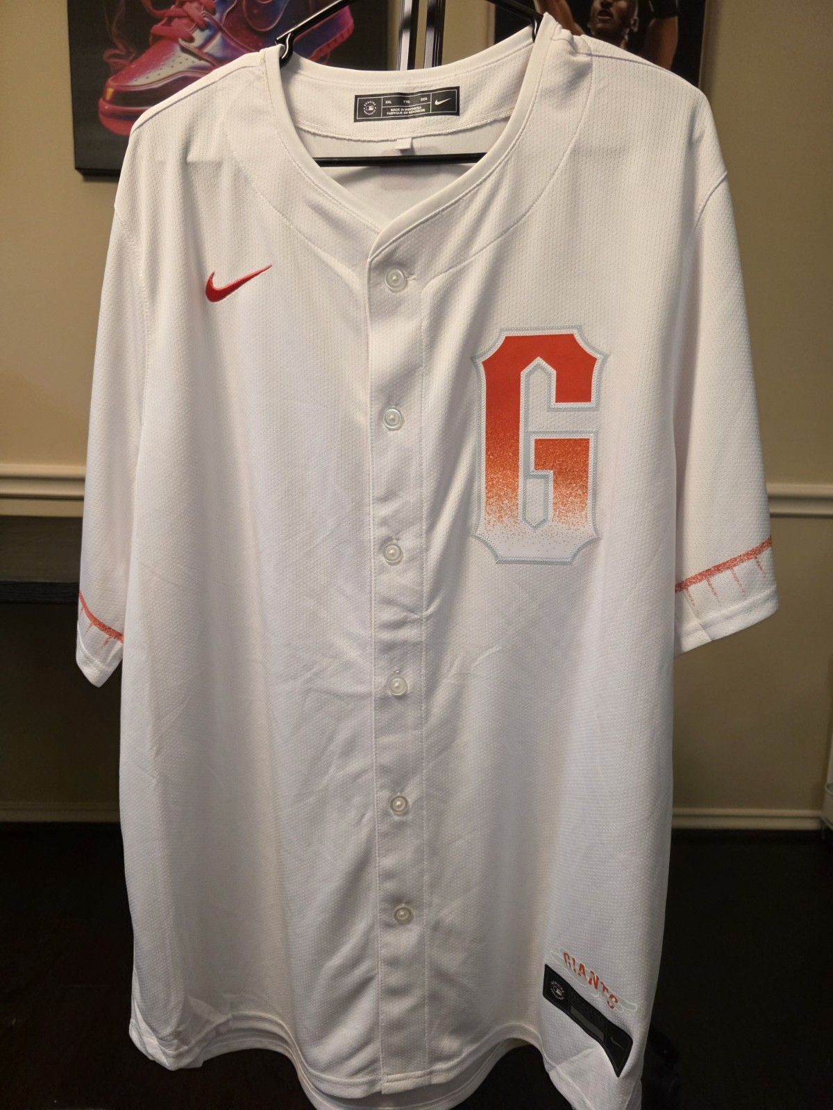 Nike San Francisco Giants City Connect MLB Baseball Jersey White/Orange Size XXL