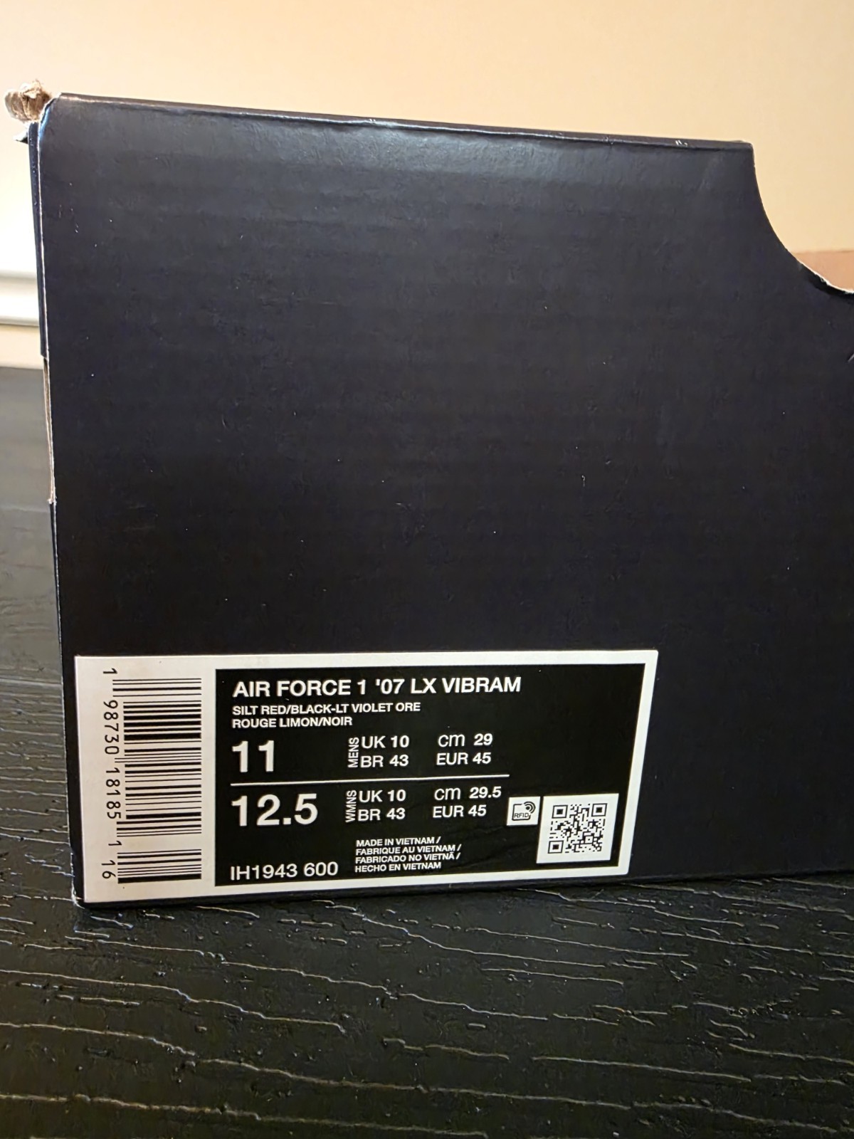 Nike Air Force 1 '07 LX Vibram Low Top Men's Sneakers Pink Black IH1943-600 - Image 11