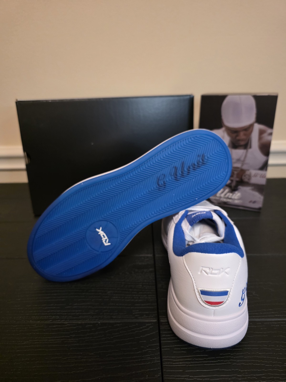 Reebok G-Unit G6 Men's Low Top Sneakers White/Blue/Red/Gray Lace-Up 100289469 - Image 9