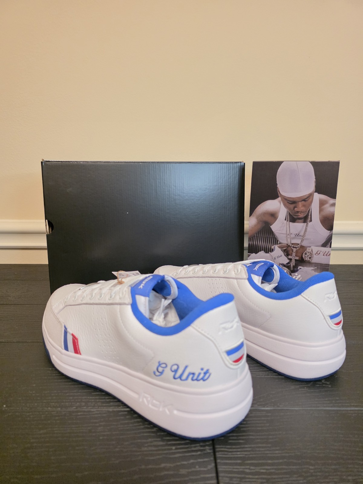 Reebok G-Unit G6 Men's Low Top Sneakers White/Blue/Red/Gray Lace-Up 100289469 - Image 10