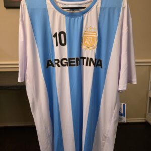 AFA Argentina Lionel Messi #10 Men’s Soccer Jersey 2XL White/Blue