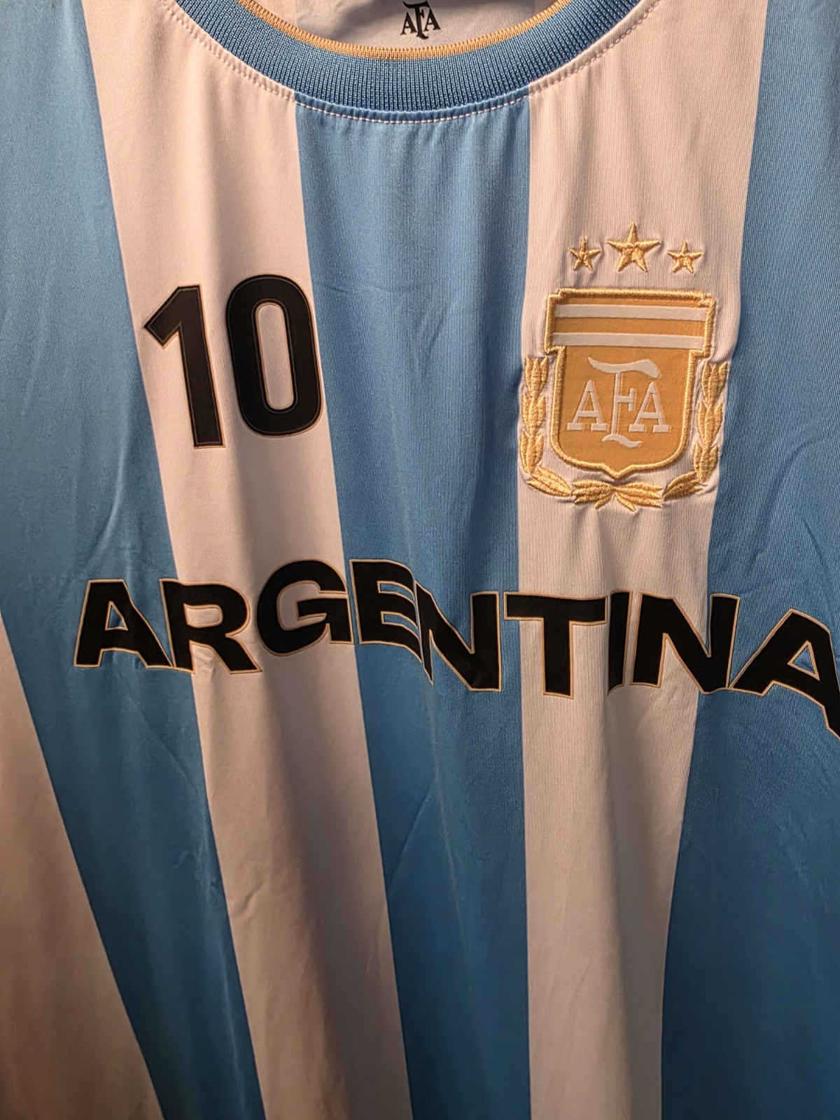 AFA Argentina Lionel Messi #10 Men’s Soccer Jersey 2XL White/Blue - Image 6