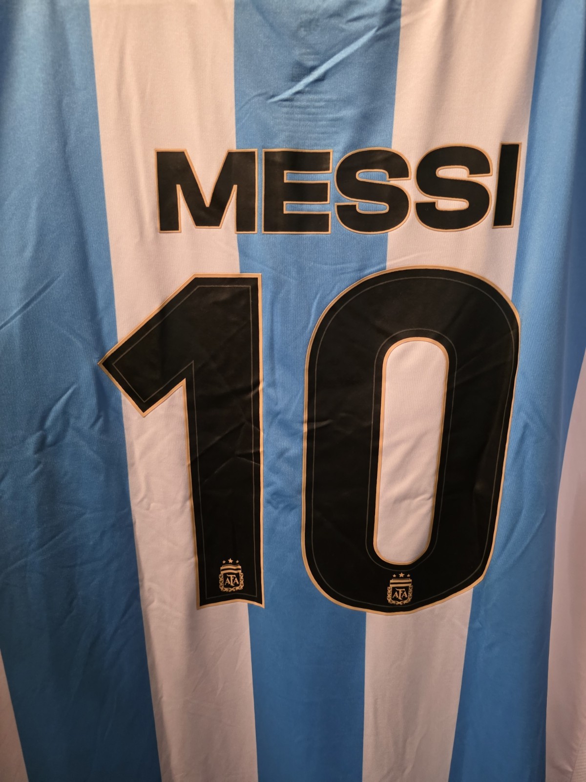 AFA Argentina Lionel Messi #10 Men’s Soccer Jersey 2XL White/Blue - Image 7
