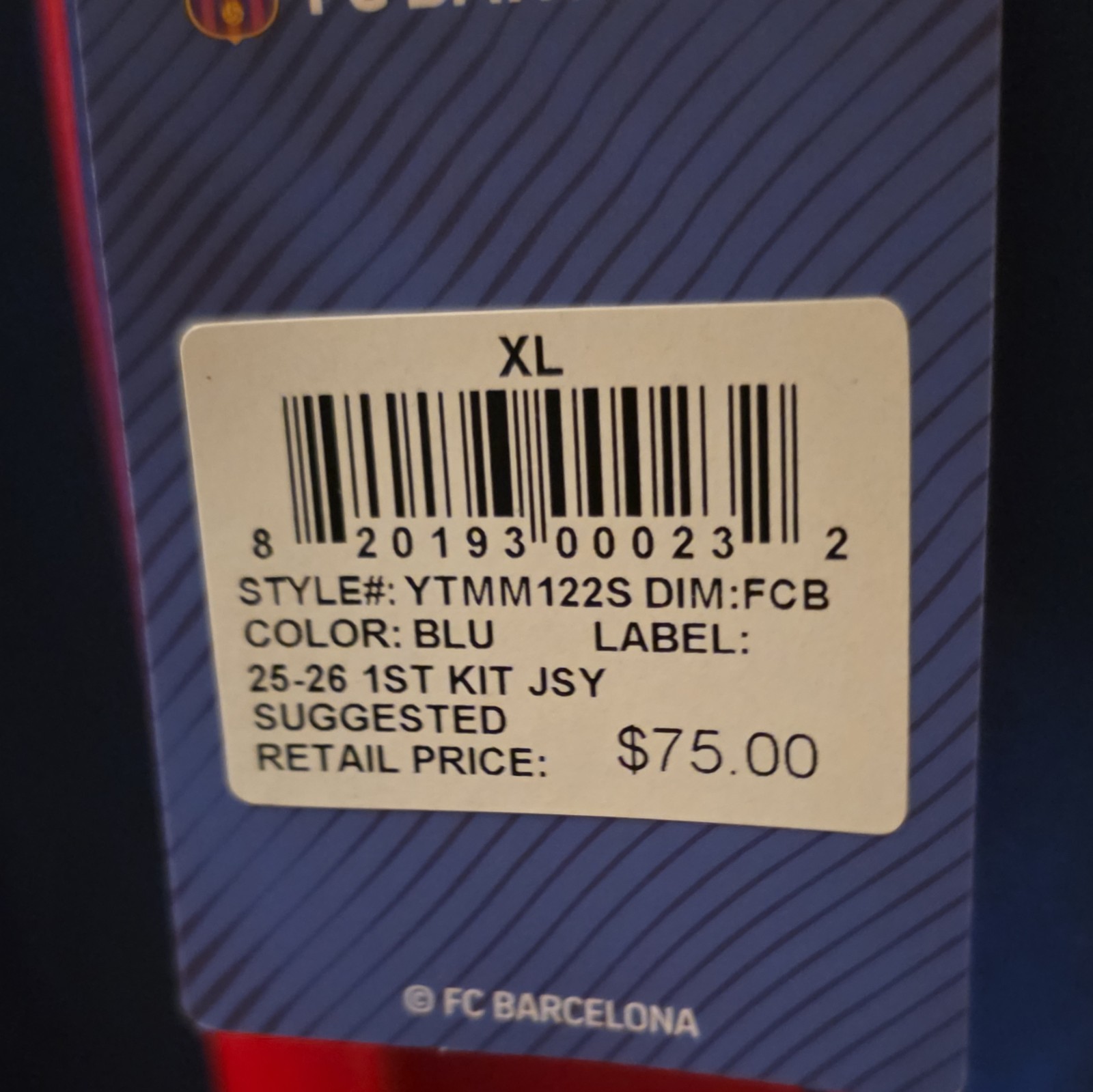 FC Barcelona Officially Licensed Soccer Jersey Men's XL Blue/Red/Yellow - Image 3