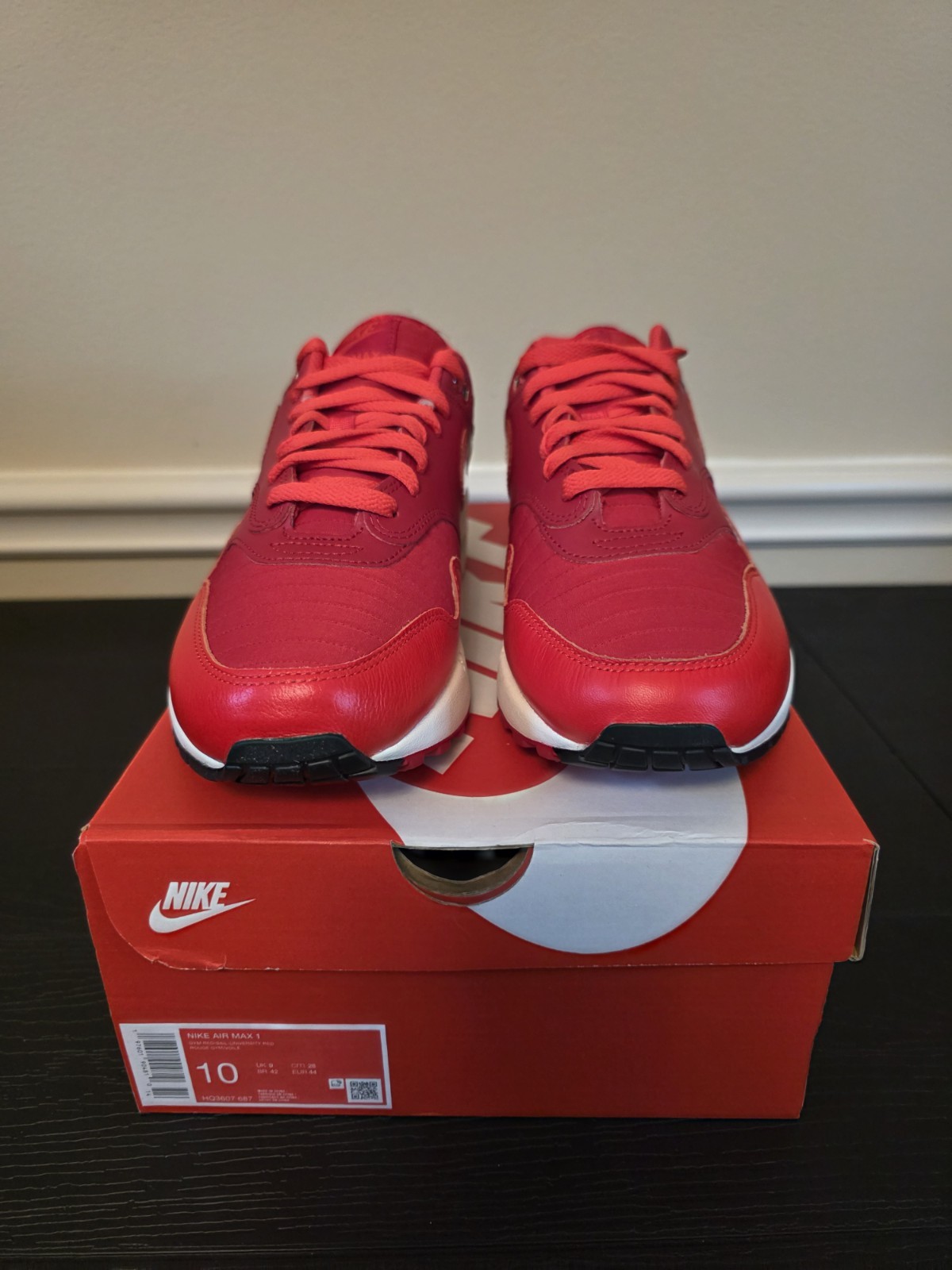 Nike Air Max 1 Men's Low Top Athletic Sneakers Gym Red Crimson HQ3607-687 2024 - Image 3