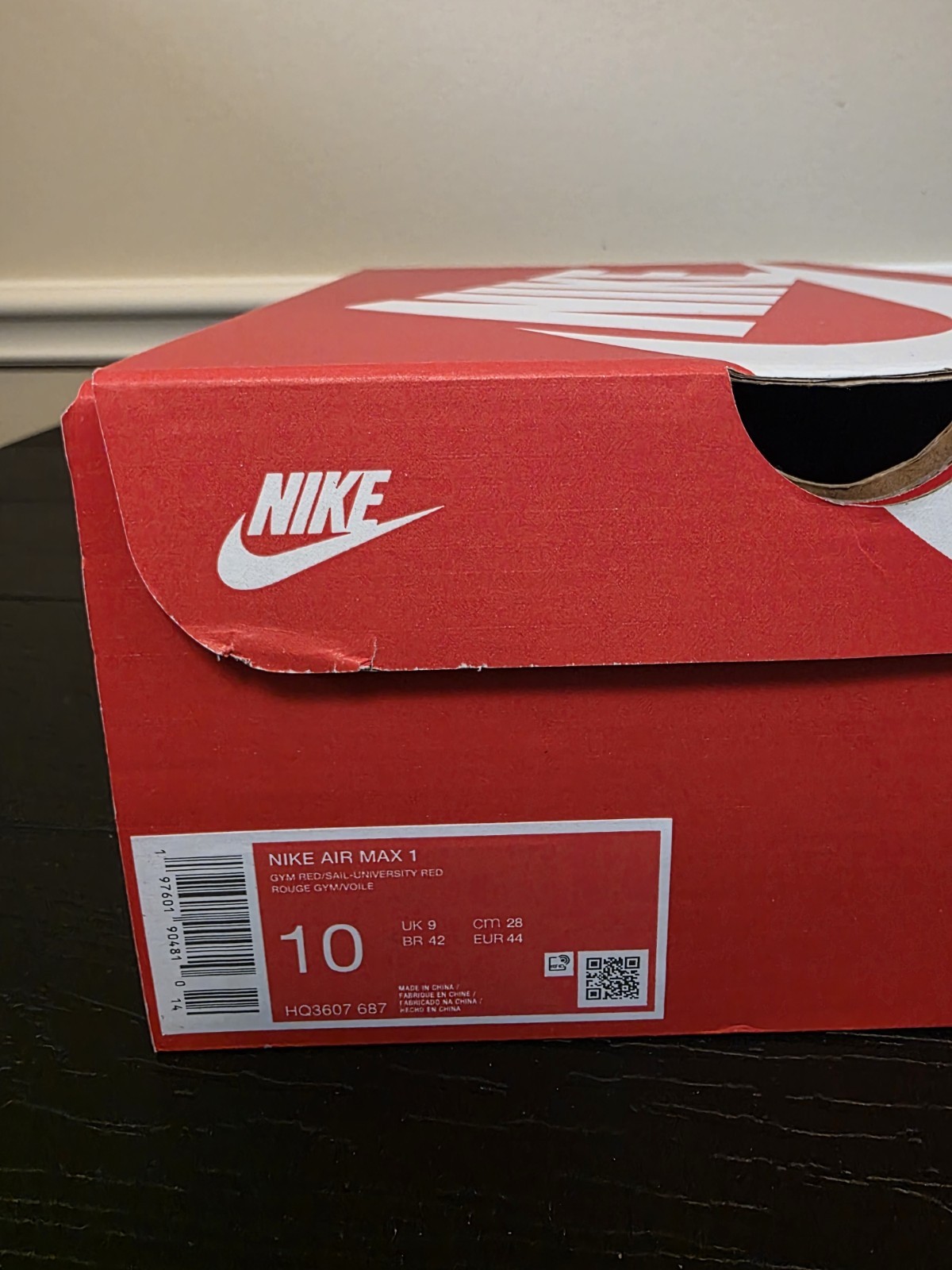 Nike Air Max 1 Men's Low Top Athletic Sneakers Gym Red Crimson HQ3607-687 2024 - Image 12