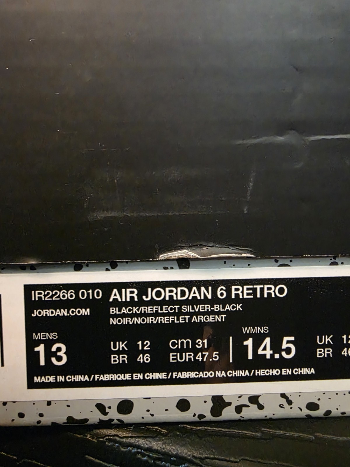 Jordan Air Jordan 6 Retro Cap And Gown Black/Reflect Silver Sneakers IR2266-010 - Image 14