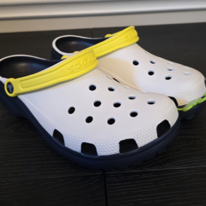 Crocs Classic Retro Sport Clog Men's US 11 White/Blue/Yellow Slip-On 211281-100