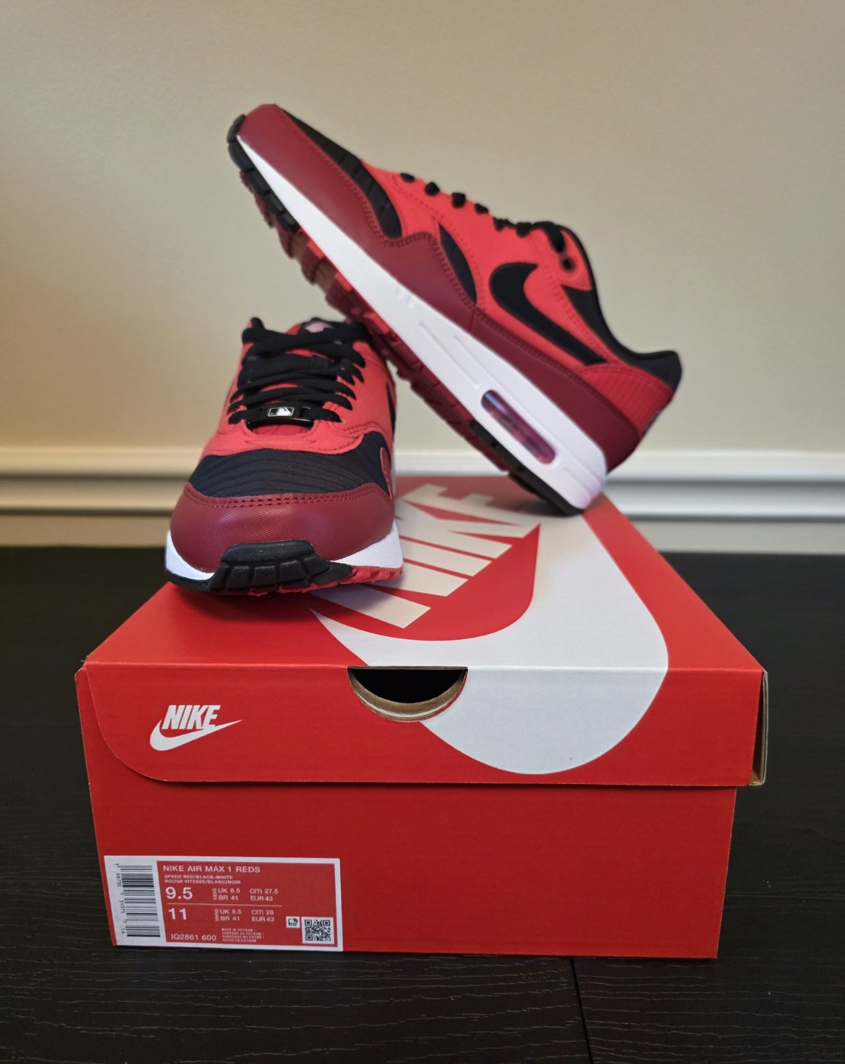 Nike Air Max 1 Reds City Connect Cincinnati Reds Red/Black/White IQ2861-600
