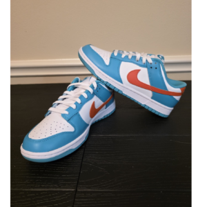 Nike Dunk Low DV0833-102 Blue Orange White Leather Men's Sneakers US 8.5