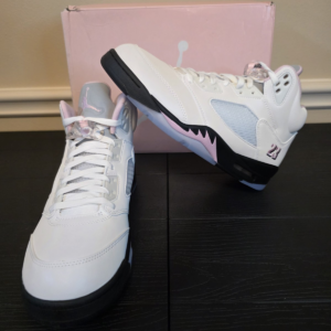 Jordan Air Jordan 5 Retro Medium Soft Pink White/Black Leather Mid HQ7978-102