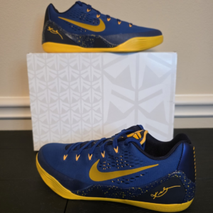 Nike Kobe 9 EM Gym Blue/University Gold/Obsidian Low Basketball Shoes 646701-474