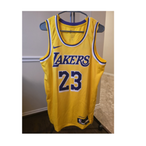 Nike Dri-FIT Los Angeles Lakers LeBron James #23 Jersey Yellow Men's 44