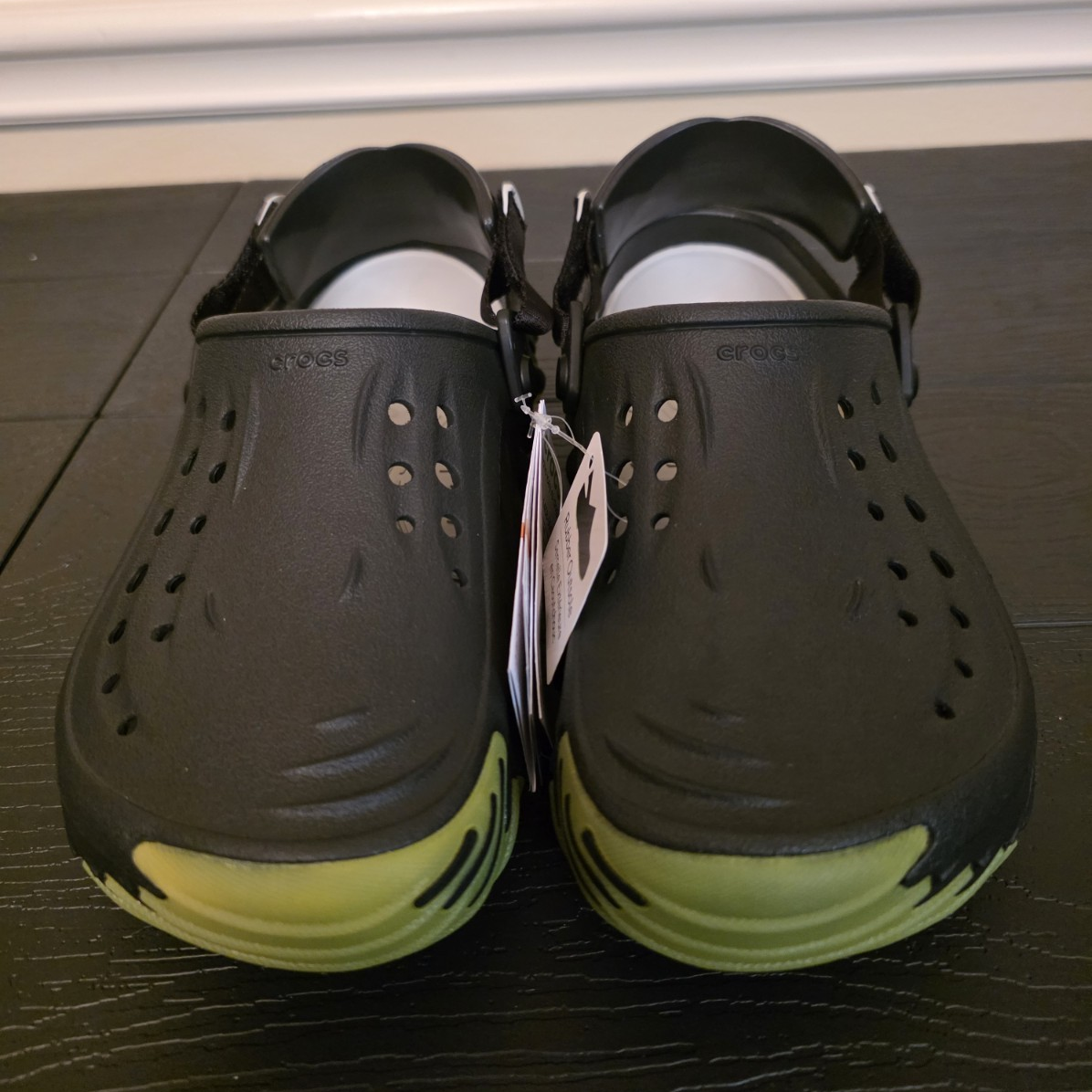 Crocs Echo Icy Ro Clog Men's US 6 / Women's 8 Black/Green Slip-On 211458-001