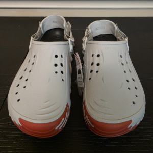 Crocs Echo Icey RO Clog Men's US 13 Gray/Red Slip-On Sandals 211458-1FT