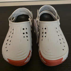 Crocs Echo Icey Ro Clog Men's US 9 White/Red Slip-On Lightweight 211458-1FT