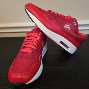 Nike Air Max 1 Men's Low Top Athletic Sneakers Gym Red Crimson HQ3607-687 2024