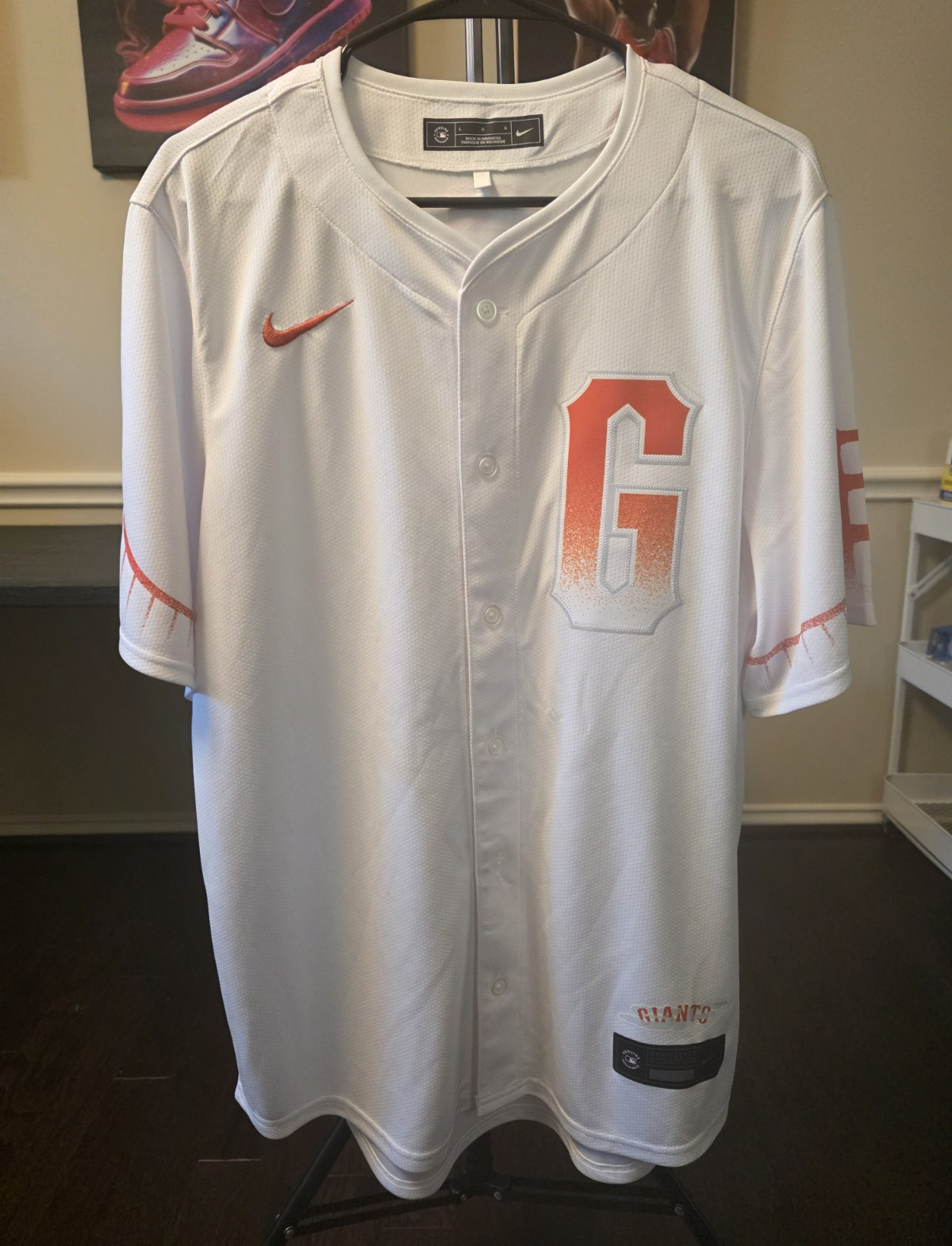 Nike San Francisco Giants City Connect MLB Baseball Jersey White/Orange Size L